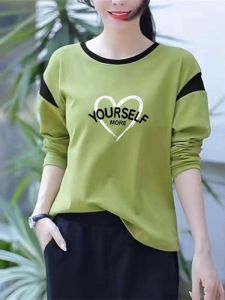 QIAOXIZI | Áo Thun Dài Tay Thời Trang cho Người Mập Nữ