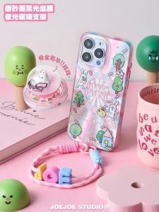 JoeJoe Original Gold-Absorbing Rabbit Magnetic Suction Phone Case for Apple Iphone14/15pro/16promax Quicksand MagSafe Bracket Fancy Young Adult Heart 12 Protective Case Fortune Rabbit