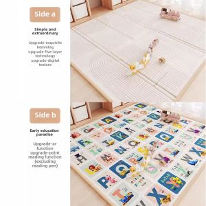 Foldable Double-Sided XPE Baby Crawling Mat Early Education English Learning Playmat for Infants And Toddlers Non-Toxic Soft Floor Mat