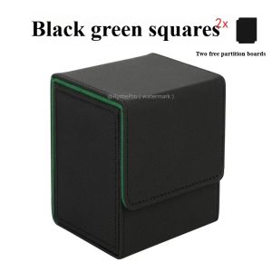 Card Storage Box for 100+ Sleeved Cards Leather Trading Commander Deck Box with 2 Dividers for Sports PKM Game Mtg Cards Deck