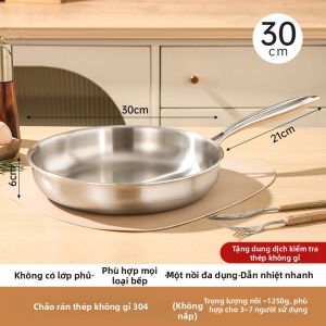 YIYIPAI | Chảo Inox 304 Không Tráng Men Cấp Thực Phẩm