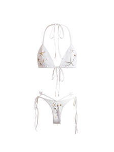Bộ Đồ Bơi Bikini Hai Mảnh THELIGHT Starry Sea Beach Vacation Hot Spring Đính Đá Rhinestone Đồ Lót Gợi Cảm Cho Nữ Mùa Hè