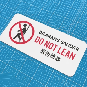 Do Not Lean. No Backups. 请勿倚靠. Sticker Sign Signage Notice Caution. No Leaning On Wall Glass. Dont Lean.