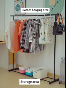 FurnishFiesta Bold Metal hanger Clothes Hanging Rack Clothes Rack Sampayan Floor-standing Drying Rack Bedroom Windproof Adjustable Indoor