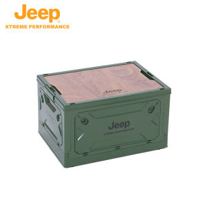 Jeep Spirit Storage Trunks 50L Foldable Camping Box With Cover Tent Tableware Bag For Travel Outdoor Use Large Storage Box