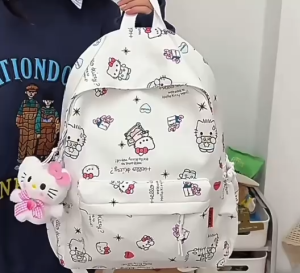 Tas Ransel Anak Sekolah Motif Hellokity / Backpack Fashion Wanita Terbaru / Tas Sekolah dan Jalan-jalan Santai