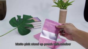 50Pcs Pink White Black Aluminum Foil Zipper Stand Up Pouches Luxury Candy Cookie Favor Bags for Wedding Baby Shower Party