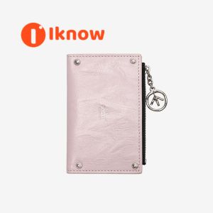 I know GROTTO Elegant Leather Card Holder Wallet with Zipper and Keychain - Perfect for Everyday Use