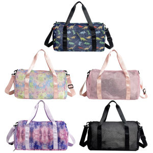 【New Arrival】 Mesh Travel Duffle Bag Overnight Weekender Bags with Shoe Compartment Gym Sports Bag Dry Wet Separation for Yoga Sports