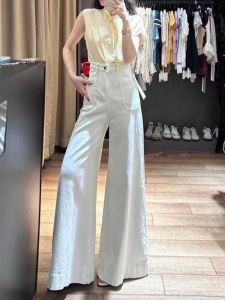 High Waist Wide Leg Jeans Skirt Womens Loose Fit Slimming Design Summer New Style Korean Version White Denim Skirt