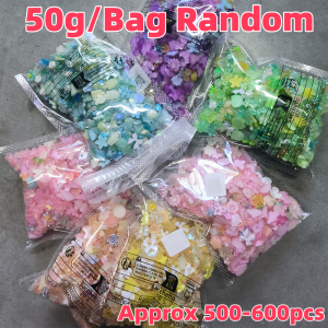 50g/bag 3D Random Mixed Bowknot Flower Nail Charms 7-Colors Resin Ribbon Rhinestones Nail Art Decorations DIY Nails Accessories