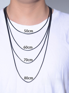 Black Leather Rope Necklace Rope Bracelet Necklace Leather Chain with Pendant with Jade Pendant with 2mm Customizable Length with Buckle Fashion