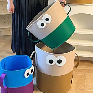 ถังใส่เสื้อผ้าสั่งซ้อมขนาดใหญ่พับได้สำหรับใช้ในบ้าน ทำจากขนแกะ ความจุขนาดใหญ่ ดีไซน์น่ารัก เหมาะสำหรับใช้เก็บของเล่นและเสื้อผ้าสั่งซ้อม