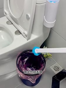 Disposable Toilet Brush Wall Mounted Toilet Bowl Cleaner Replaceable Sponge Brush Head