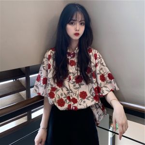 Áo Sơ Mi Nữ Tay Ngắn Phong Cách Hồng Kông Mùa Hè 2025 Thiết Kế Mới Sensation Áo Sơ Mi Rộng Rãi Thanh Lịch INS Thời Trang