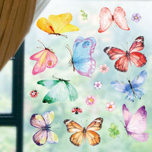 Cartoon Butterfly 3D Stickers Self Adhesive Wall Decals for Rent House Transformation Essential Good Things Glass Decorations