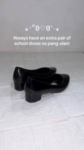 SHUTA Womens Glossy Black School Shoes | 5cm Heel Round Toe Design | Anti-Slip Waterproof Outsole Perfect for Uniform