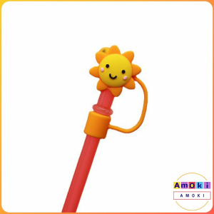Amoki Straw Cap Silicone Dust-proof Plug Glass Tea Milk Straw Splash-proof Lid