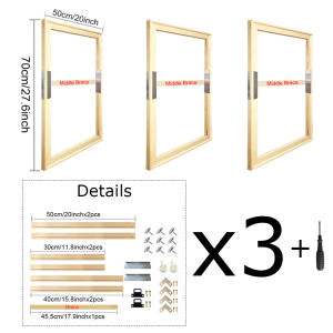 Wooden Canvas Stretcher Bars Set DIY Painting Canvas Frame for Oil Paint Acrylic Artwork 3‑Piece/4‑Piece Kit Wood Art Frames