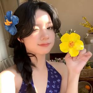 Tooyoo Atmosphere Hair Clip: A Vacation Style Sweet Headdress Simulation Fu Sang Flower Hair Clip Babae