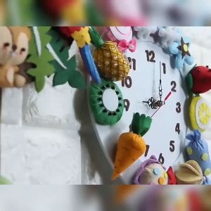 Felt Wall Clock Free Cutting Felt Material DIY Package Forest Animal Handmade Cloth Clock