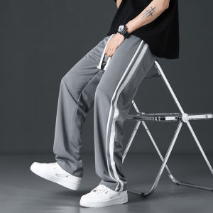 Ice Silk Casual Sports Pants Summer Thin Straight Leg Long Pants for Junior And High School Students Quick Dry Teenage Boys Pants