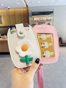 Student Campus Card Holder with Lanyard Protection Guka Card Sleeve for Bus Pass And Work ID Female Organizer Accessories