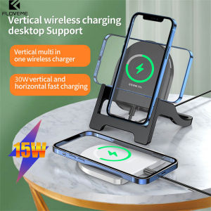 FLOVEME 15W Wireless Charger Stand Pad for Samsung S23 IPhone 14 Note 20 OPPO VIVO Realme One Plus Huawei Fast Charging Dock Station Phone Holder