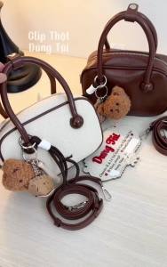 Túi nữ quai cầm + đeo chéo size 20 dáng vuông chất dày dặn kèm phụ kiện full màu