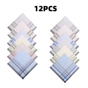 10-18pcs Retro Mens Handkerchiefs Pure Cotton 14.9 Inch Elderly And Friend Gift Assorted Colors Large Size Square Hand Towels