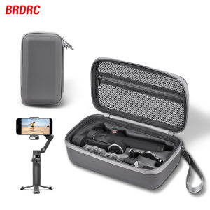 Hộp Đựng BRDRC Cho DJI Osmo Mobile 7/7P Túi Cứng Du Lịch Màu Xám PU + Túi Lưu Trữ Lycra Cho Phụ Kiện Gimbal Cầm Tay OM 7