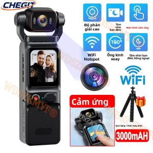 Camera Bỏ Túi Màn Hình Cảm Ứng 4K Ghi Hình An Ninh Di Động UHD Với WiFi Chân Máy Mini Chống Rung Camera Hành Trình Cho Thể Thao Ngoài Trời