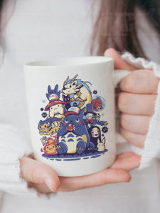 แก้วกาแฟเซรามิกลายการ์ตูน Ghibli น่ารัก ขนาด 301-400 มล. สำหรับผู้ใหญ่ ใช้ในออฟฟิศ ผลิตจากจีนแผ่นดินใหญ่