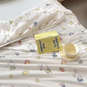 CozyHome Summer Comforter Ice Silk Cotton Blanket Comforter Quilt Size Single Queen 200cm x 230cm Soft Ice Cold Comfortable Cotton Comforter Washable Selimut Lembut Kapas Blanket Ready Stock BXF