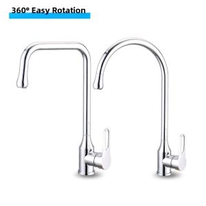 Splash-proof Rotatable Stainless Steel Kitchen Faucet Cold and Hot Water