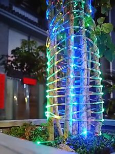 Lampu Raya LED Christmas Decoration Lamp Holiday Lighting Solar Outdoor Lighting Leather Tube Lamp Outdoor Rainproof Tube Garden Lights