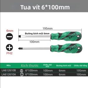 LAOA | Bộ Tua Vít Phillips Bằng Thép Hợp Kim S2 LAOA 2 Chiếc Có Tính Năng Từ Tính Dùng Cho Sửa Chữa Gia Đình