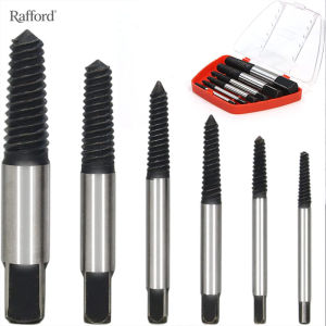 Rafford 6Pcs Broken Screw Extractor Kit is made of 35# Cr-Mo and can easily remove broken screws fallen screws and studs.