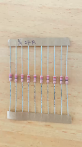 Resistor 1/4watt 27R 27 Ohm  (500 pcs)