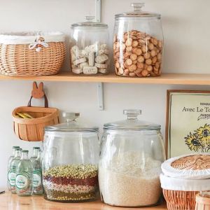 Big glass jars with lid storage rice dispenser 10 kilos/8kg/5kg kitchen canisters jars kimchi container candy jar pickle jar glass
