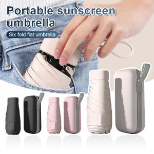 Capsule Umbrella Pocket Mini Sun and Rain Umbrella Compact and Portable UV Protection Sun Umbrella Mini Folding Mouth Bag Umbrella Payung 便携式 口袋雨伞