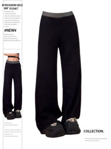 Quần Thể Thao Màu Đen Cổ Điển Cỡ Lớn Cho Nữ Quần Dài Ống Đứng Quần Dài Bó Sát Quần Dài Đa Năng Quần Dài Thường Ngày