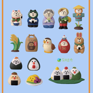 Japanese Style Cat Rice Harvest Season Scarecrow Miniature DIY Scene Decorations Country Grandma Birdhouse Resin Crafts