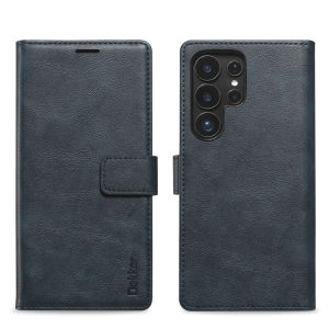 Detachable Flip Cover Phone Case for Galaxy S25/S24Ultra/S23 with MagSafe Absorption Leather Slot for Card Storage Luxury Feel