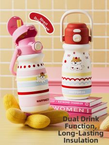 HECAN | Dual-drinking Portable Kids Thermos Cup