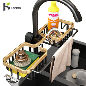 อุปกรณ์พื้นที่อลูมิเนียมก๊อกน้ำออแกไนเซอร์อ่างล้างจานชั้นเก็บสำหรับจานผ้าขนหนูพรมปูพื้นแขวนโลหะ