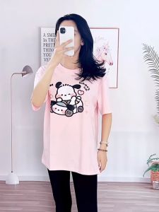 100% Cotton Short-Sleeved T-shirt Female Ins Style Salt Series Girlfriends Clothes Summer Cute Cartoon Student BM Style T-shirt Trend