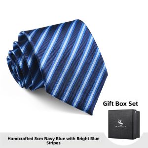 No-Tie Zipper Mens Blue & Black Business & Wedding Tie