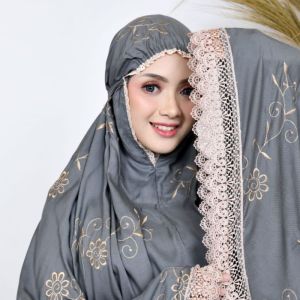 Mukena Dewasa Gracella Full Bordir Bunga Teratai Mewah