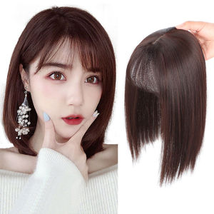 Hair replacement patch with air bangs wig piece to cover white hair canopy replacement block no trace manufacturer 25cm
